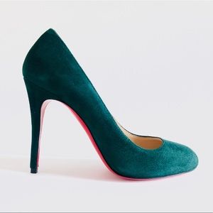 Christian Louboutin Fifi Green Suede Leather Pumps